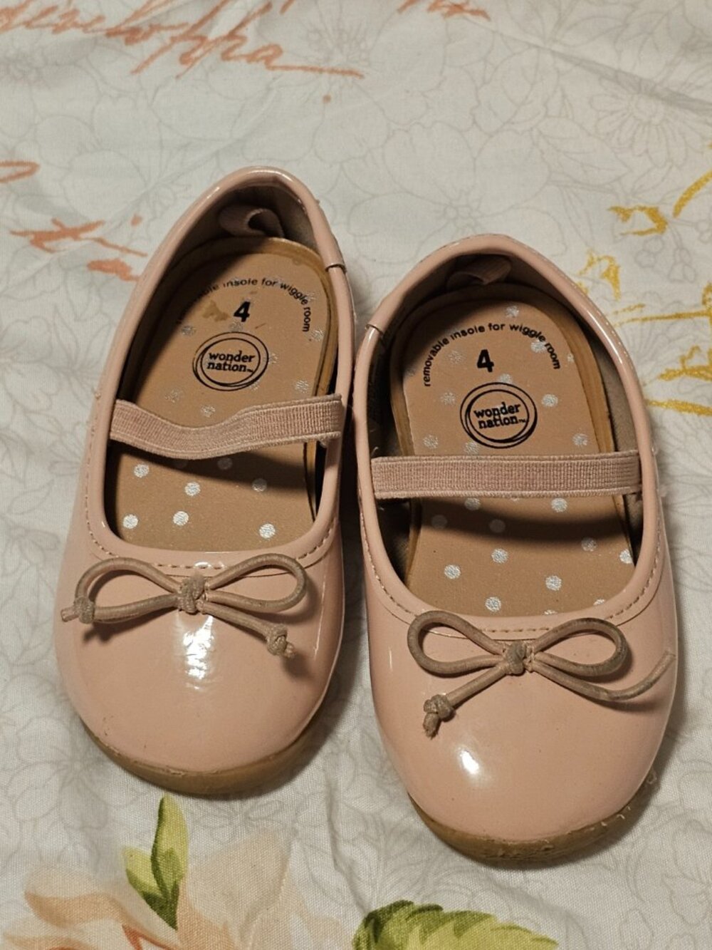 Wonder Nation Baby Tan Ballerina Shoes Size 4C